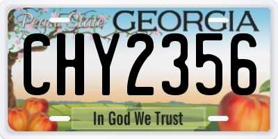 GA license plate CHY2356