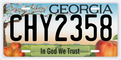 GA license plate CHY2358
