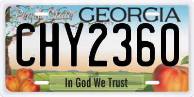 GA license plate CHY2360