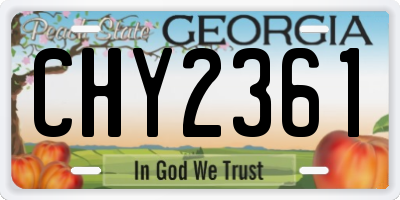 GA license plate CHY2361
