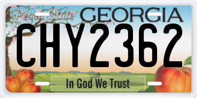 GA license plate CHY2362