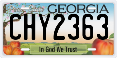 GA license plate CHY2363
