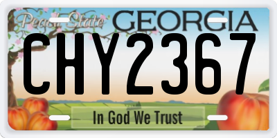 GA license plate CHY2367