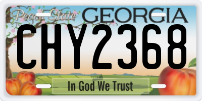 GA license plate CHY2368