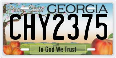GA license plate CHY2375