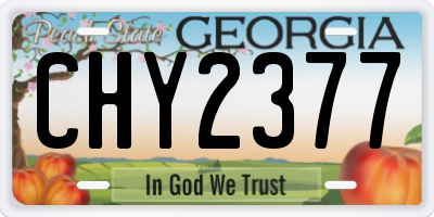 GA license plate CHY2377