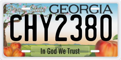 GA license plate CHY2380