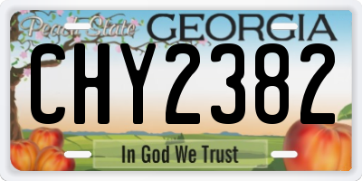 GA license plate CHY2382