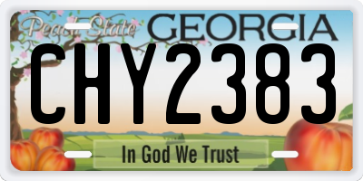GA license plate CHY2383