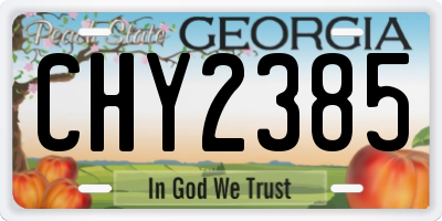 GA license plate CHY2385