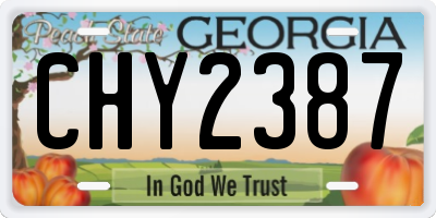 GA license plate CHY2387