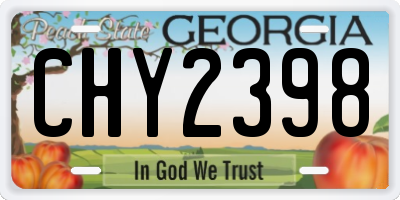 GA license plate CHY2398