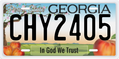 GA license plate CHY2405