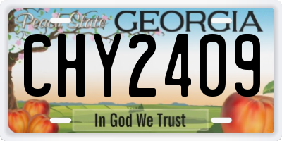 GA license plate CHY2409