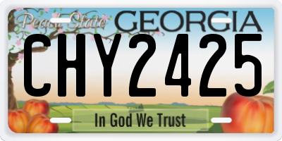 GA license plate CHY2425