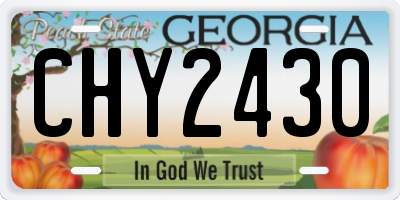 GA license plate CHY2430