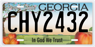 GA license plate CHY2432