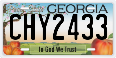 GA license plate CHY2433