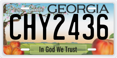 GA license plate CHY2436