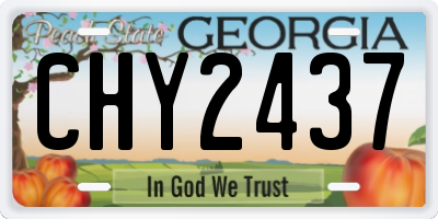 GA license plate CHY2437