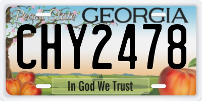 GA license plate CHY2478