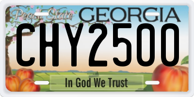 GA license plate CHY2500