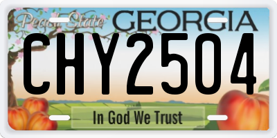 GA license plate CHY2504
