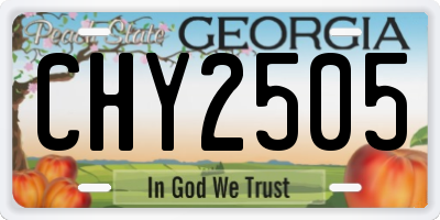 GA license plate CHY2505