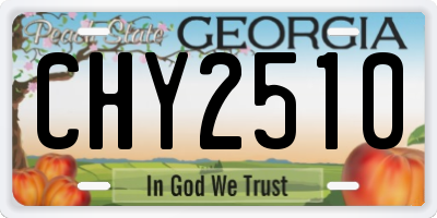 GA license plate CHY2510
