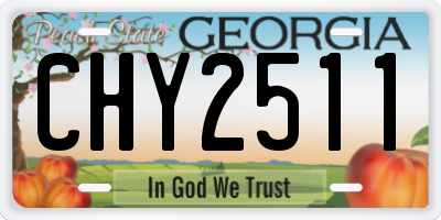 GA license plate CHY2511