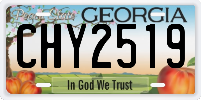 GA license plate CHY2519