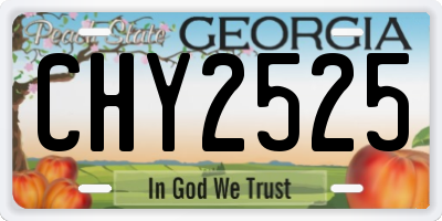 GA license plate CHY2525