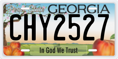 GA license plate CHY2527