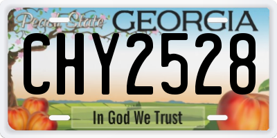 GA license plate CHY2528