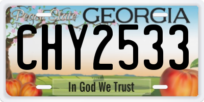 GA license plate CHY2533