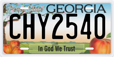 GA license plate CHY2540