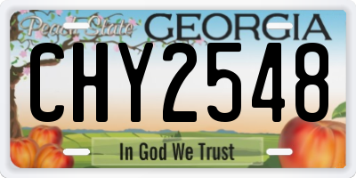 GA license plate CHY2548