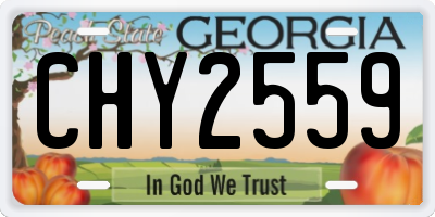 GA license plate CHY2559