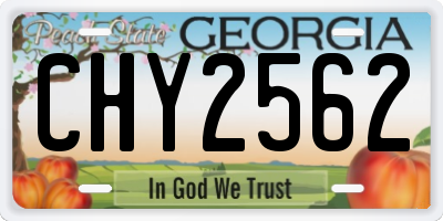GA license plate CHY2562