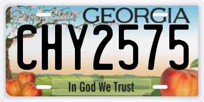 GA license plate CHY2575