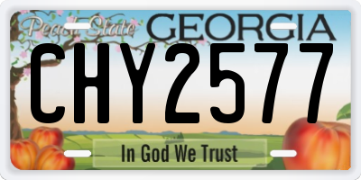 GA license plate CHY2577