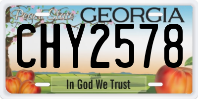 GA license plate CHY2578