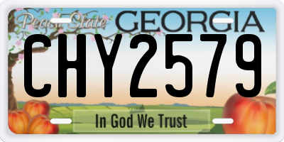 GA license plate CHY2579