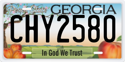 GA license plate CHY2580