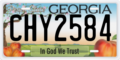 GA license plate CHY2584