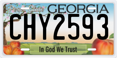 GA license plate CHY2593