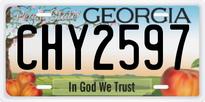 GA license plate CHY2597
