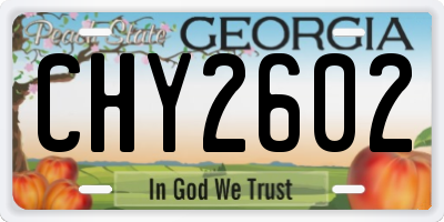 GA license plate CHY2602