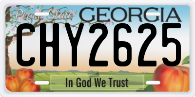 GA license plate CHY2625