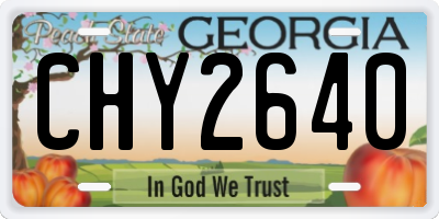 GA license plate CHY2640